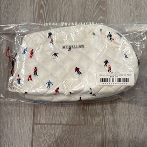 MZ Wallace White Quilted Bag with Skier Design
